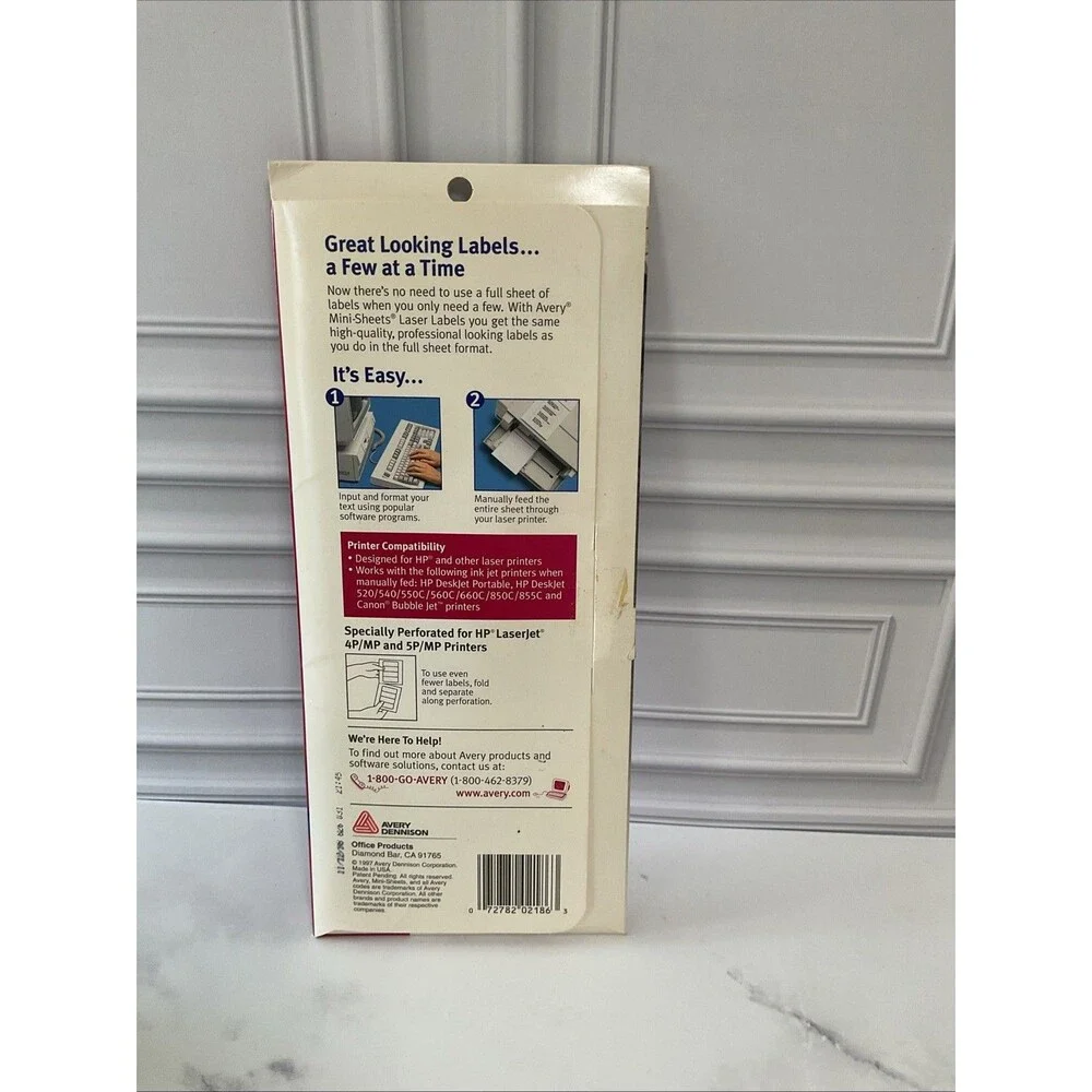 Avery 2186 Mini Sheets White Diskette Labels 25 Sheets,100 Labels